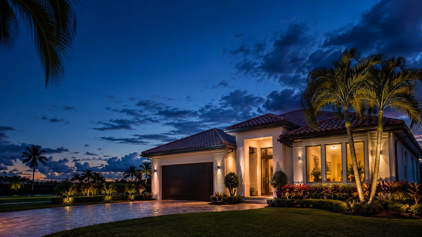 South Florida residential home with hurricane protection